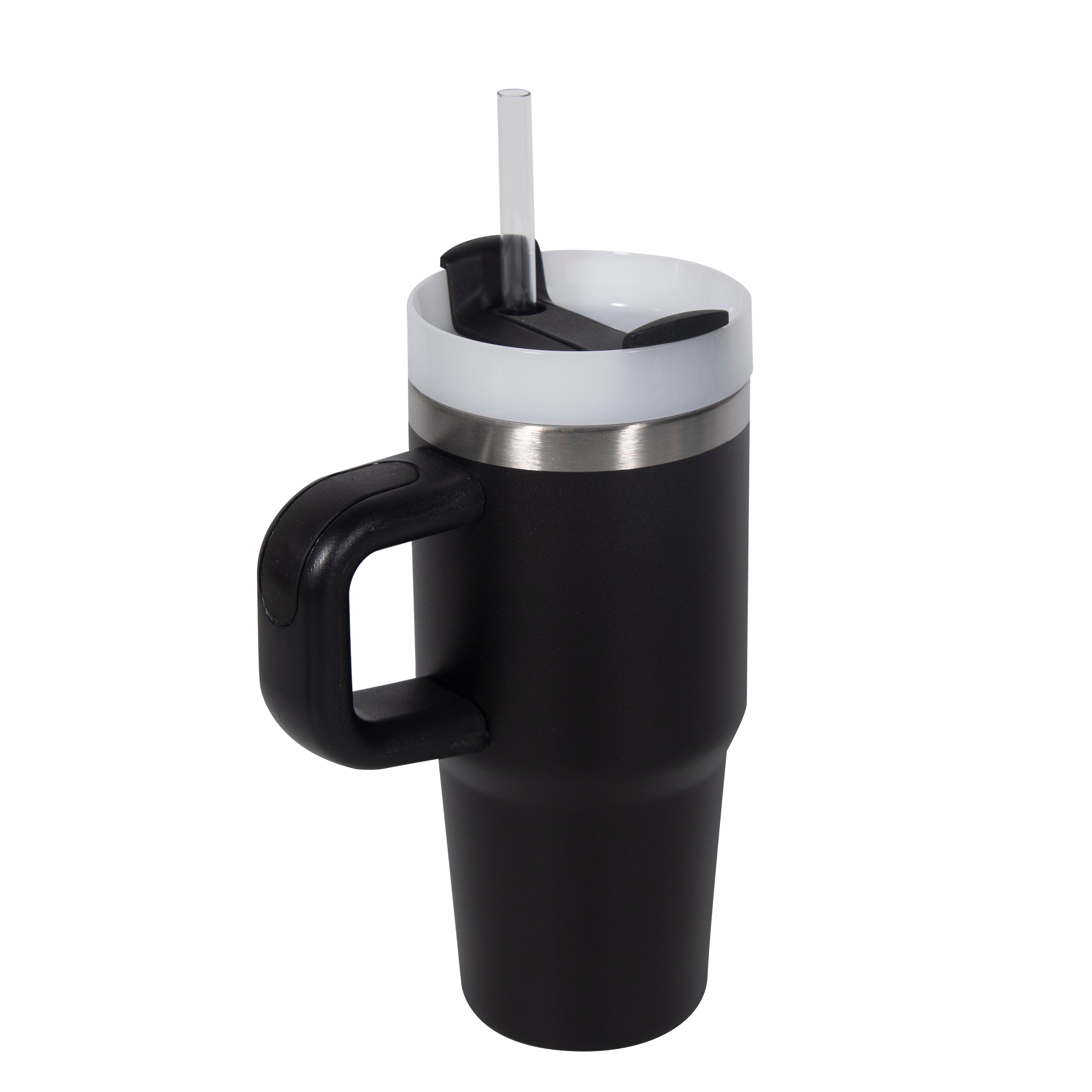 On the Move Junior | 14oz Stainless Steel Tumbler with Handle & Straw