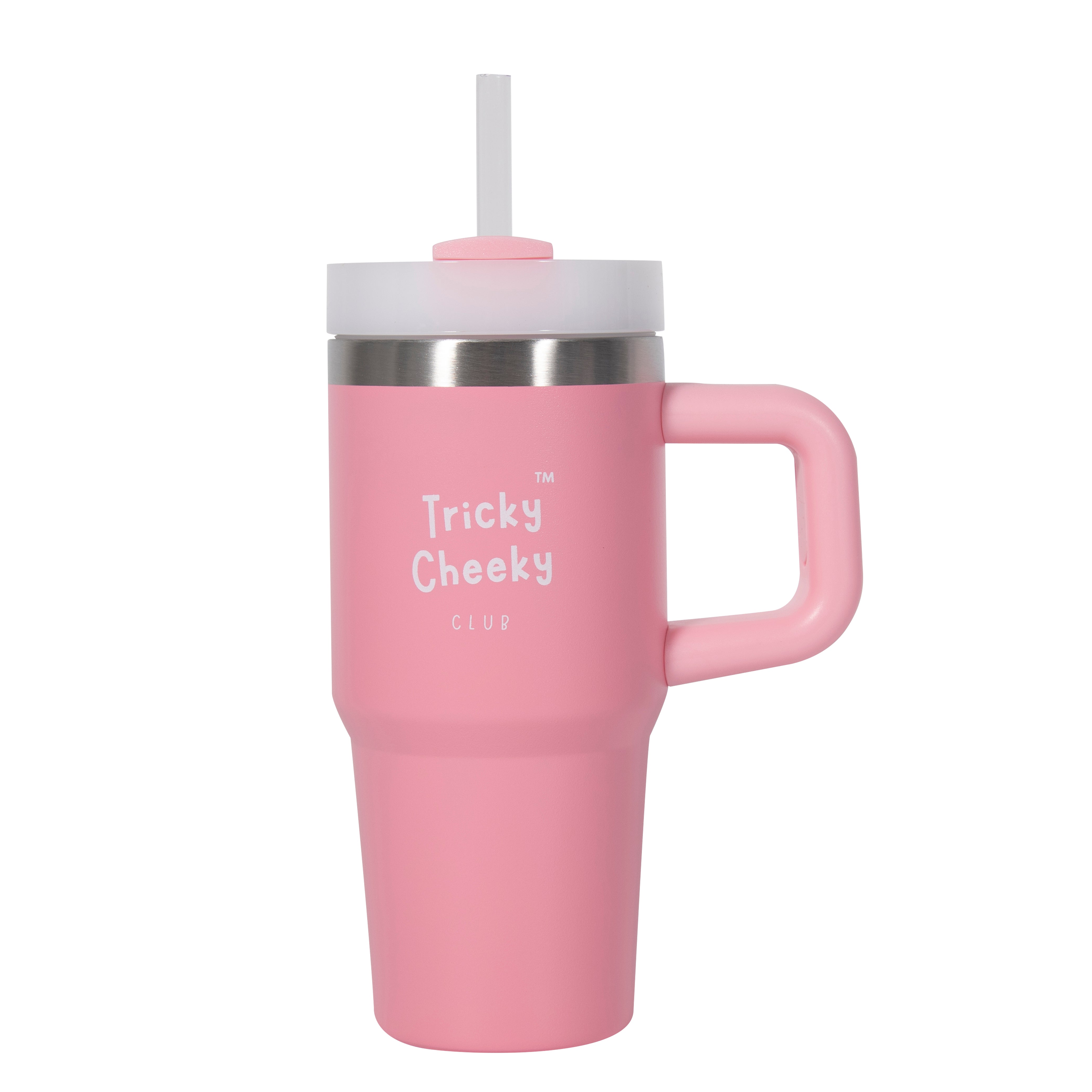 On the Move Junior | 14oz Stainless Steel Tumbler with Handle & Straw