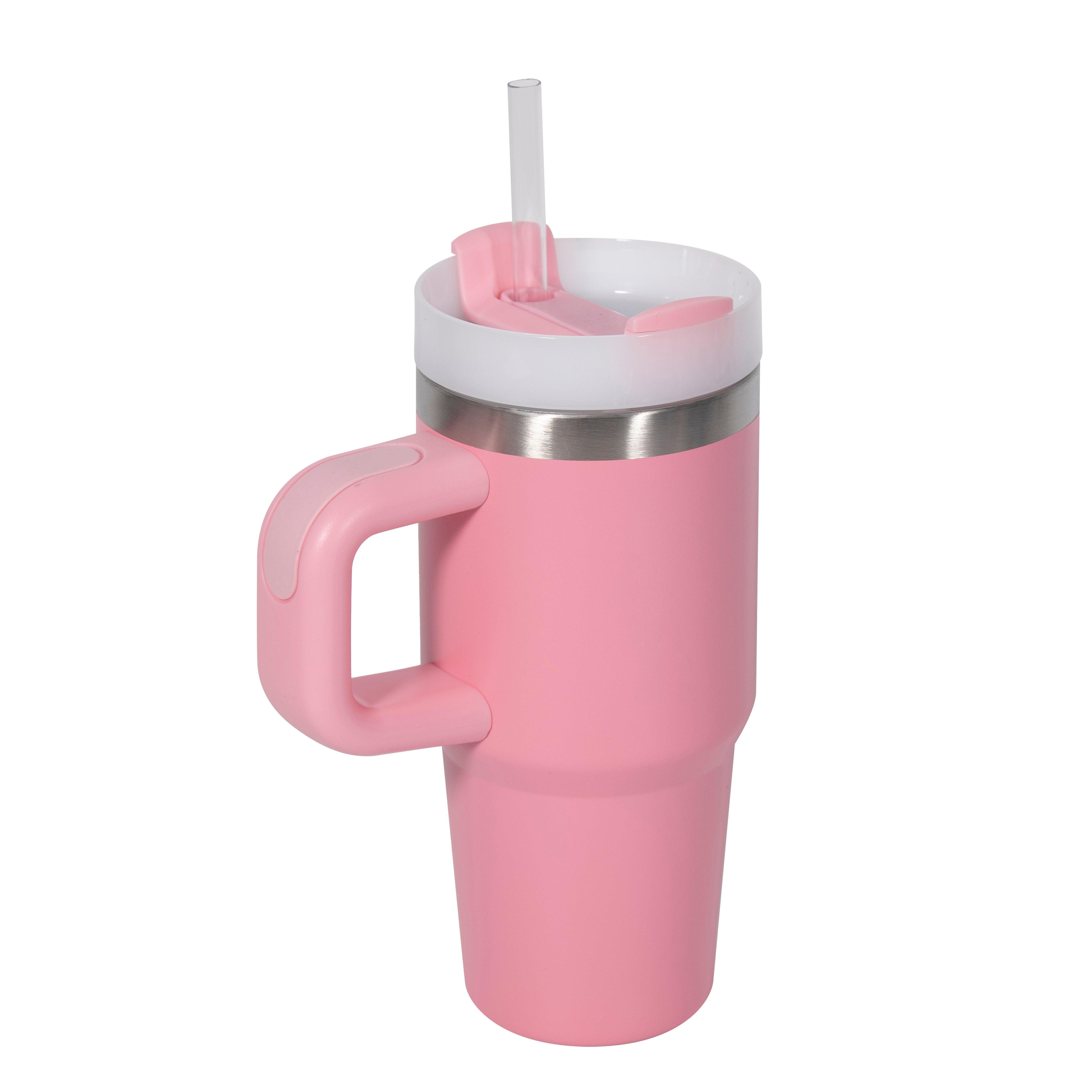 On the Move Junior | 14oz Stainless Steel Tumbler with Handle & Straw