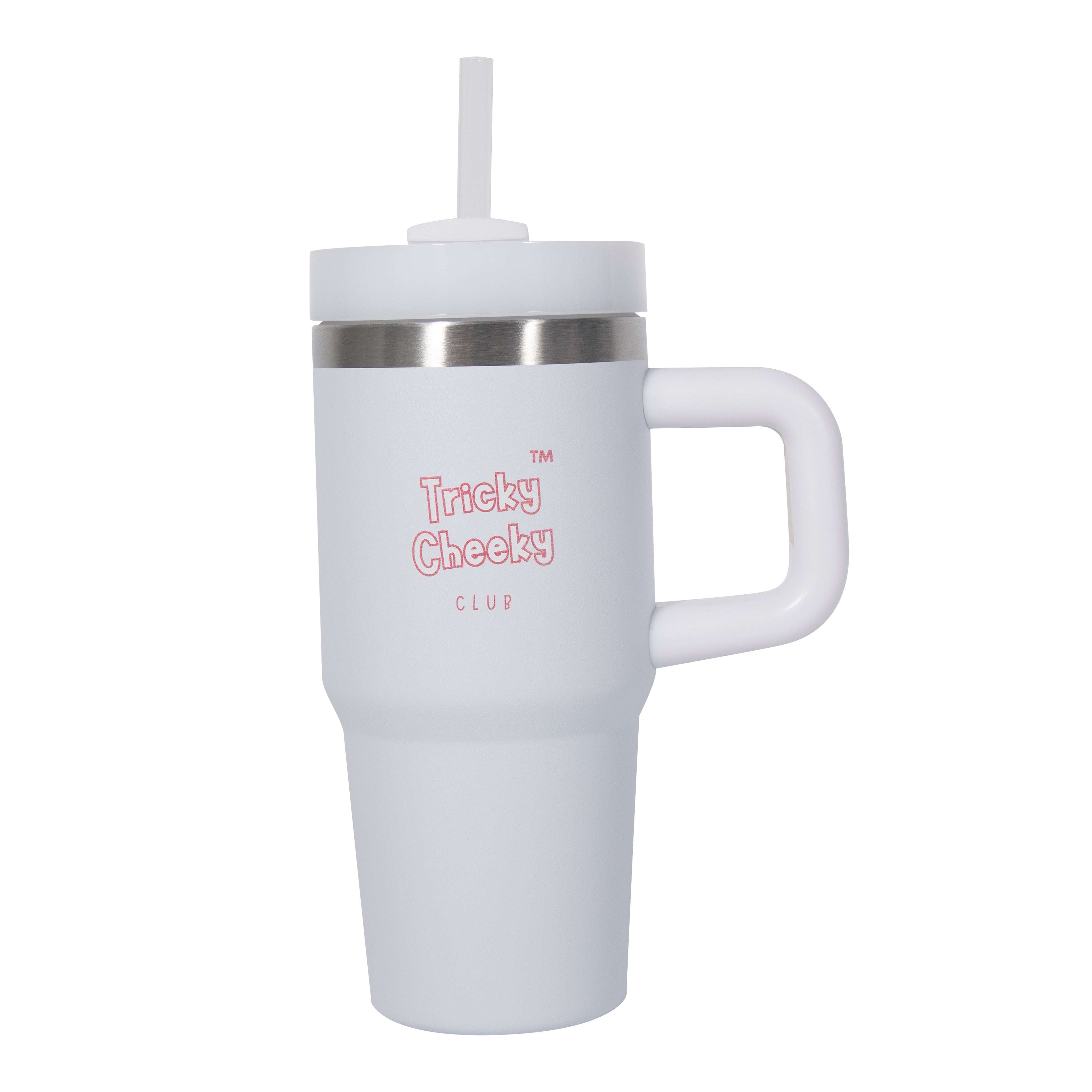 On the Move Junior | 14oz Stainless Steel Tumbler with Handle & Straw