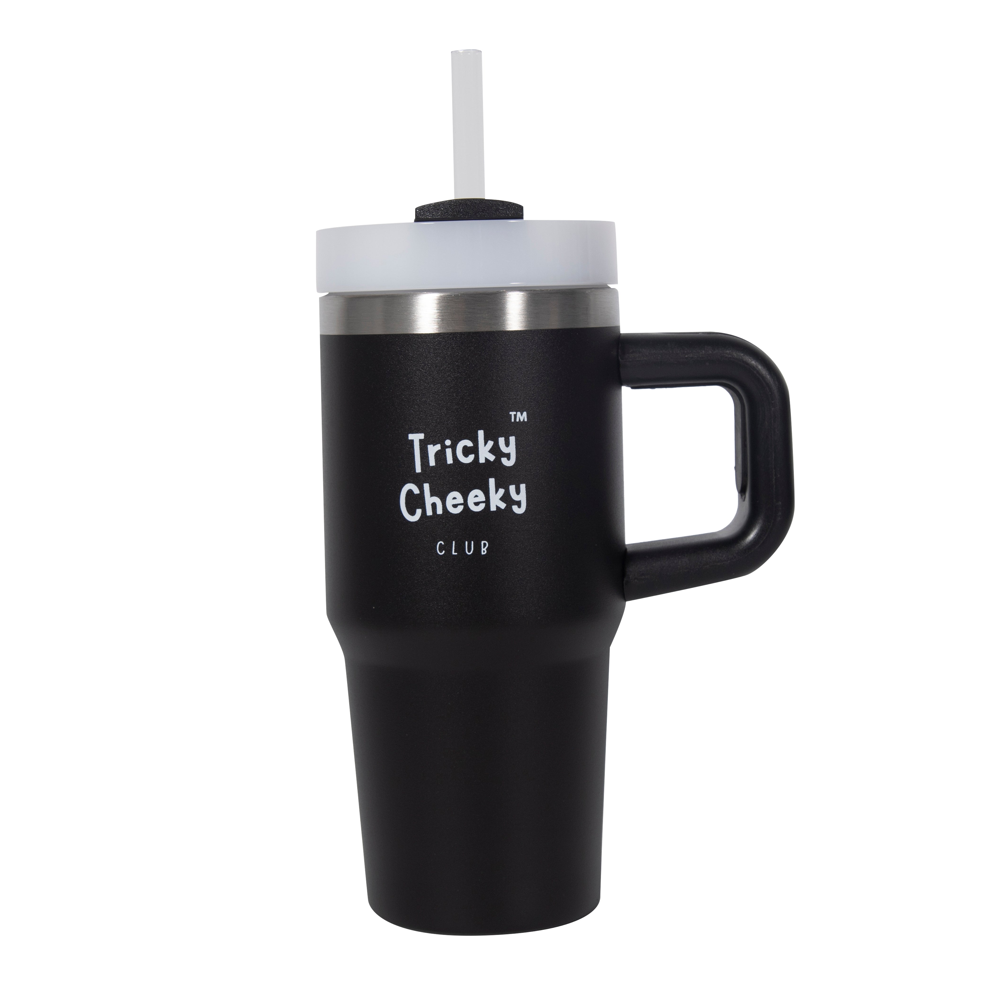 On the Move Junior | 14oz Stainless Steel Tumbler with Handle & Straw