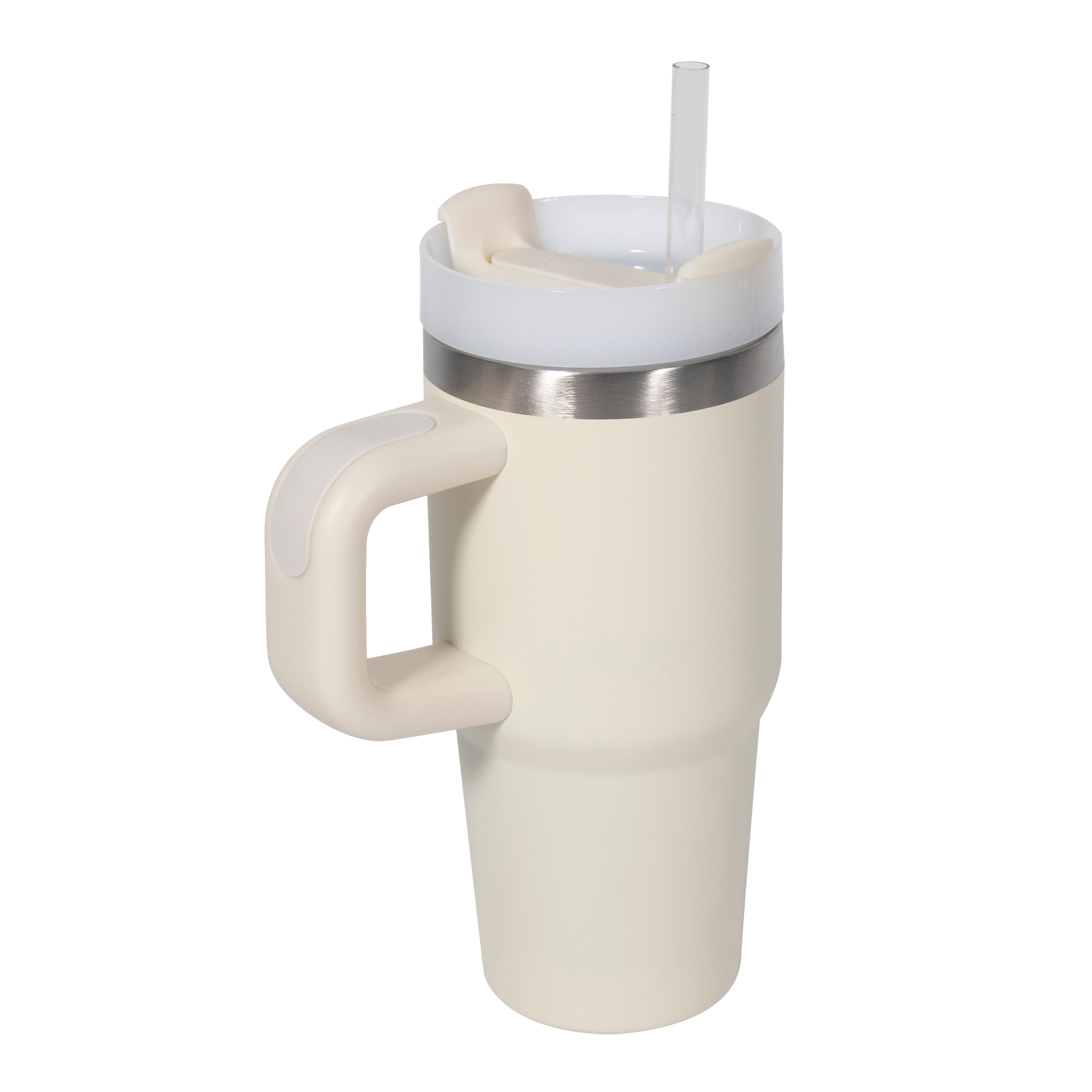 On the Move Junior | 14oz Stainless Steel Tumbler with Handle & Straw