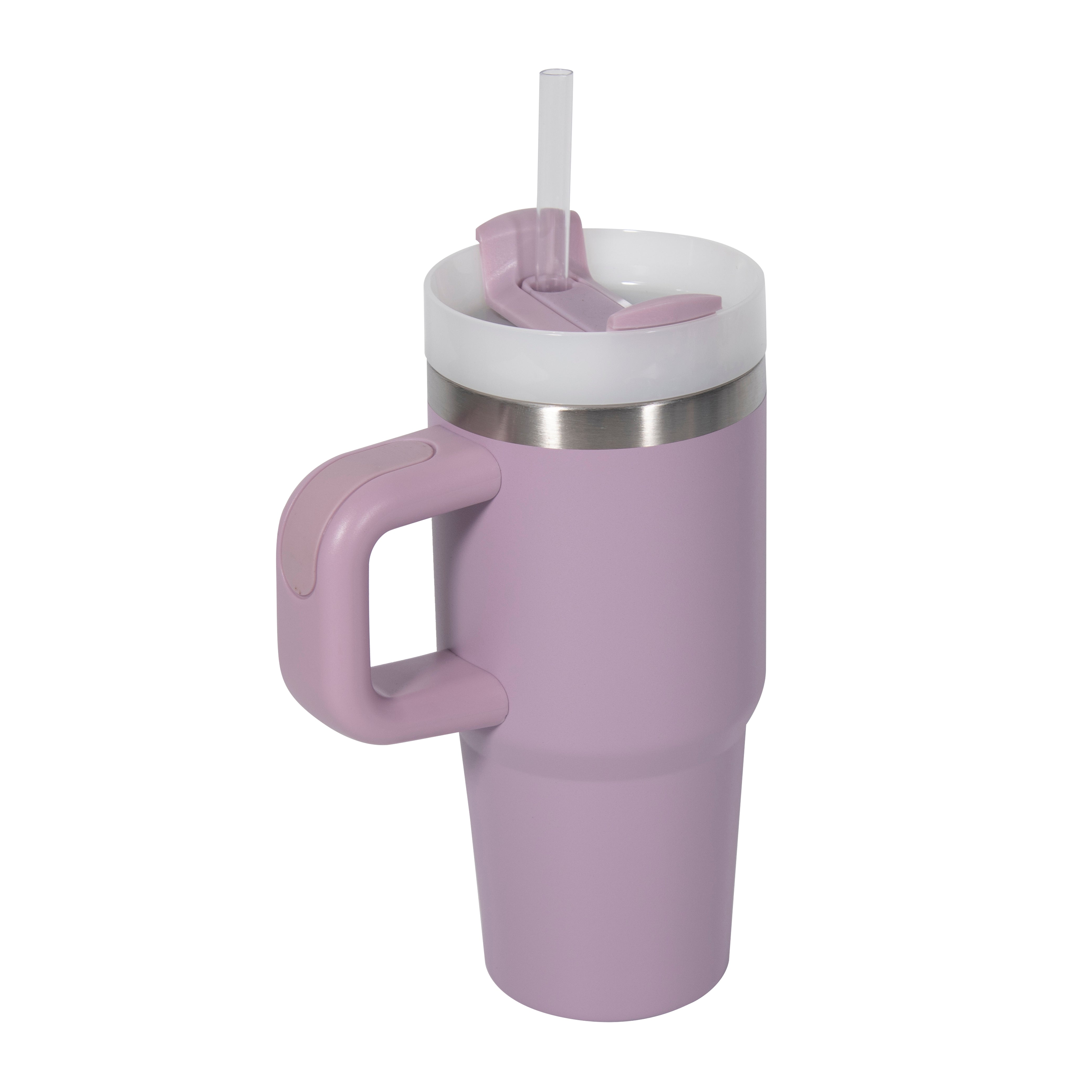 On the Move Junior | 14oz Stainless Steel Tumbler with Handle & Straw