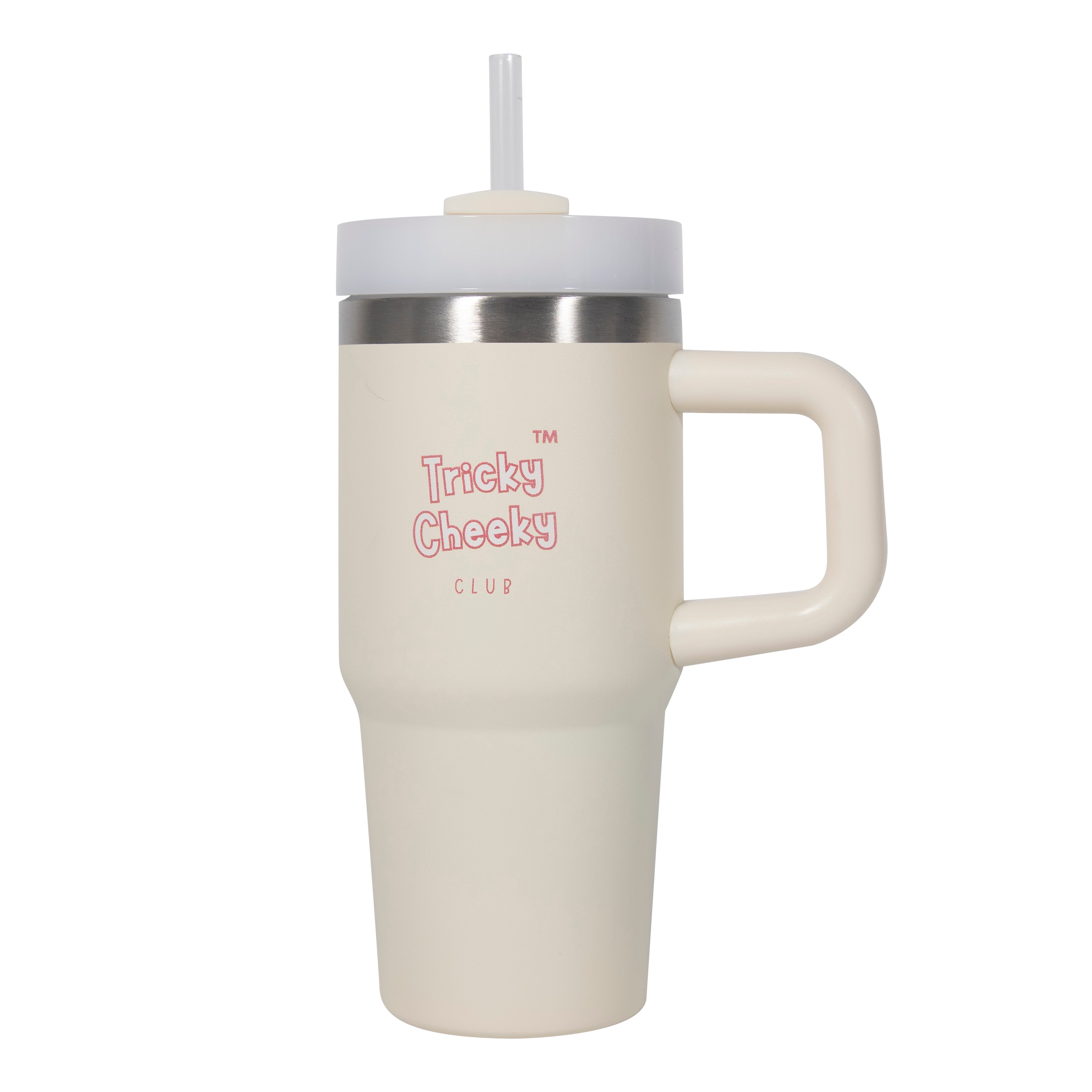 On the Move Junior | 14oz Stainless Steel Tumbler with Handle & Straw
