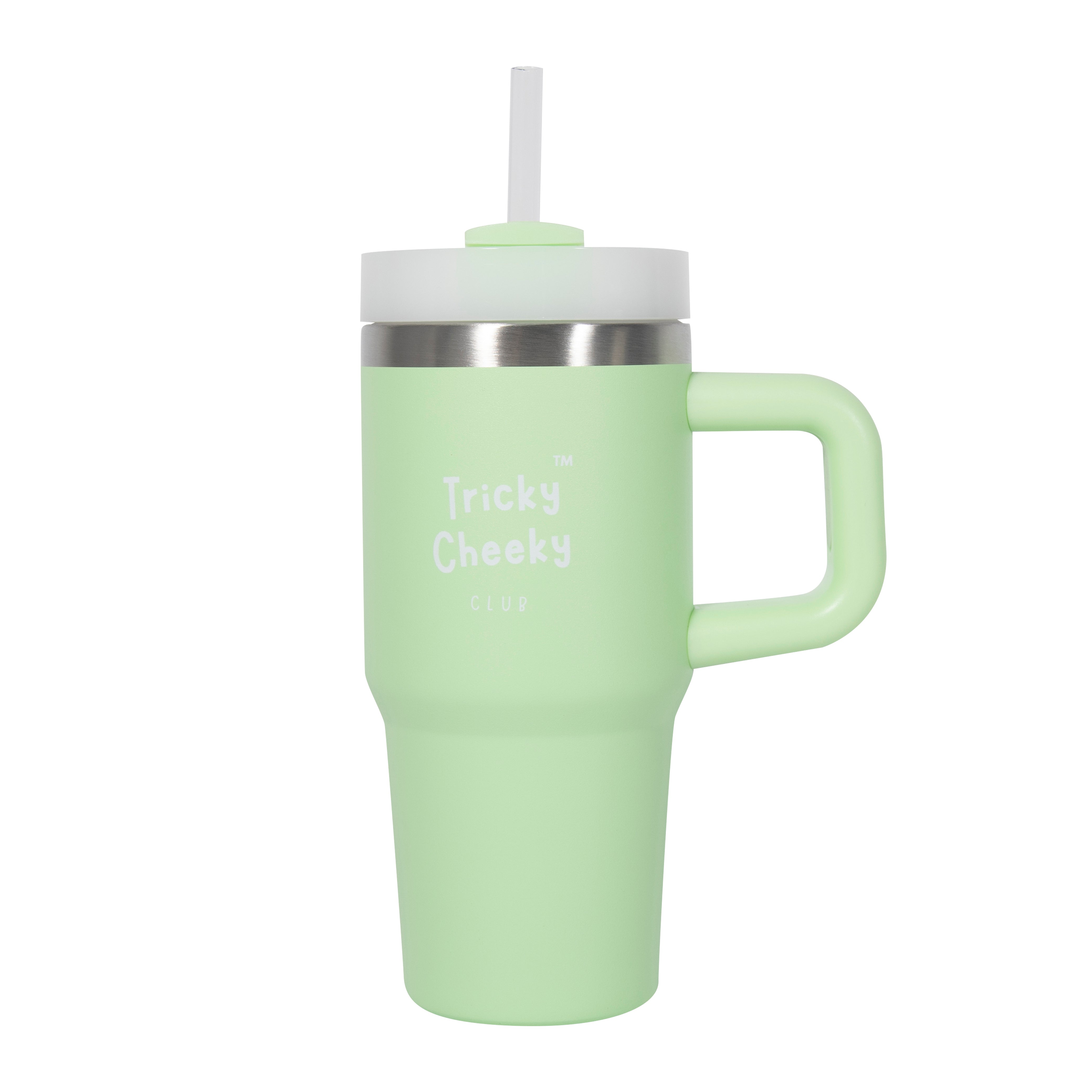 On the Move Junior | 14oz Stainless Steel Tumbler with Handle & Straw