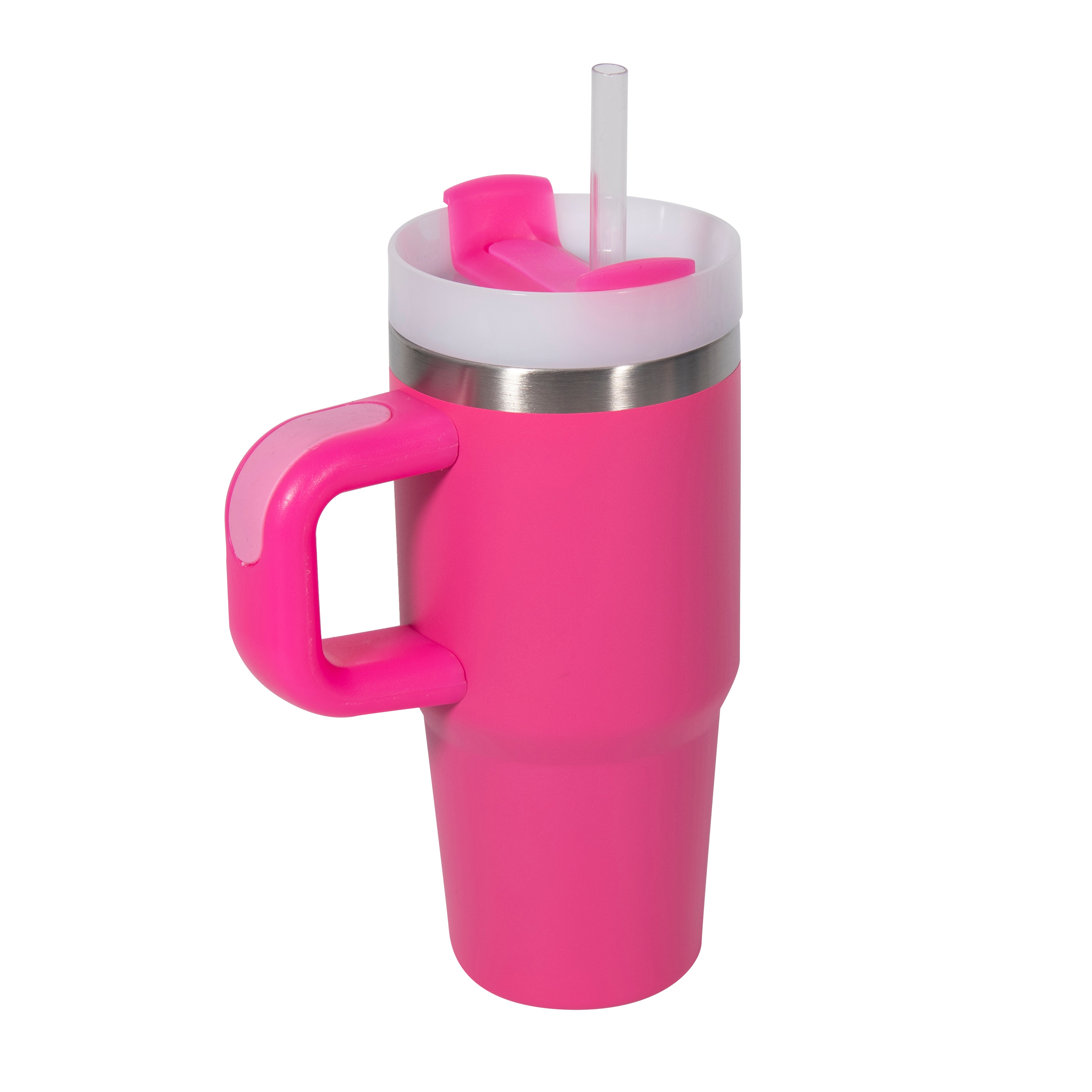 On the Move Junior | 14oz Stainless Steel Tumbler with Handle & Straw