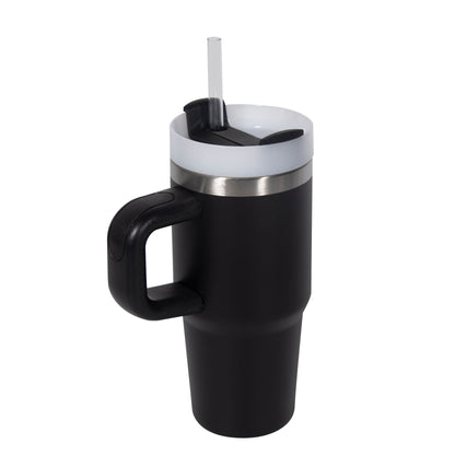On the Move Junior | 14oz Stainless Steel Tumbler with Handle & Straw