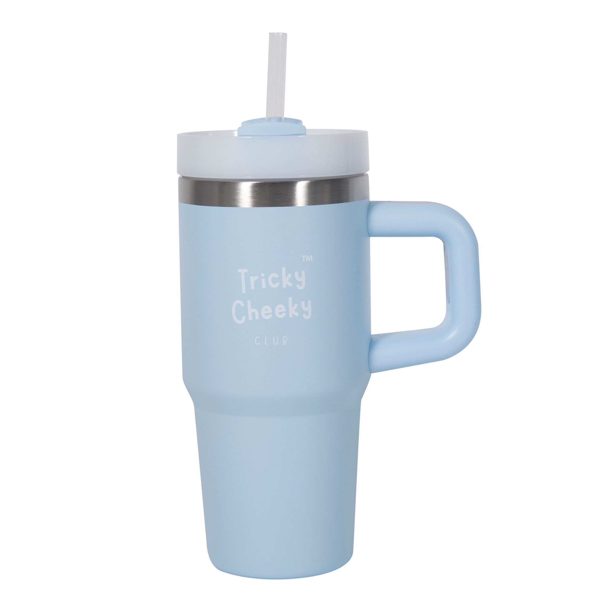 On the Move Junior | 14oz Stainless Steel Tumbler with Handle & Straw