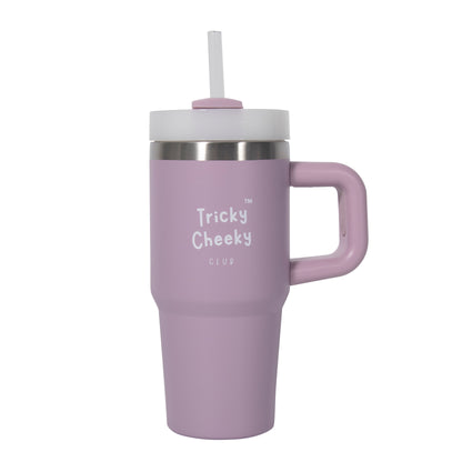 On the Move Junior | 14oz Stainless Steel Tumbler with Handle & Straw
